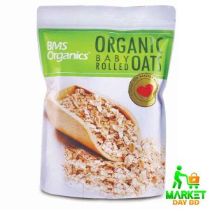 BMS Organics Baby Rolled Oats 500gm – 100% Organic Oats for Babies, Nutrient-Rich and Gentle