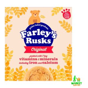 Farley’s Rusks Original Baby Food Biscuits 6+ Months – 300gm pack for teething babies, soft and nutritious.