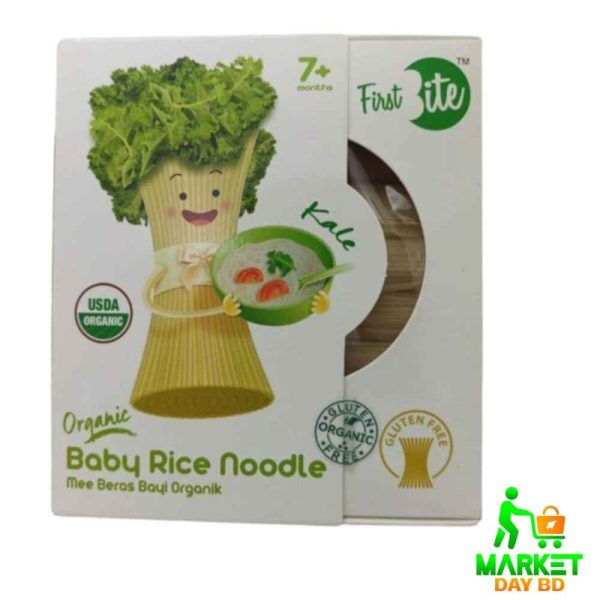 First Bite Kale Organic Baby Rice Noodle 180g, nutritious and organic noodles for babies aged 7 months and older.