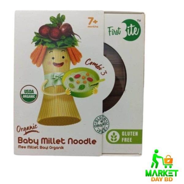 First Bite Organic Baby Millet Noodle COMBI 2 – 180g, nutritious and organic noodles for babies aged 7 months and above.