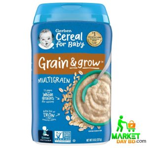 Gerber Multigrain Baby Cereal 227g – Healthy First Solid Food for Babies 6+ Months, available at Market Day BD.