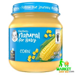 Gerber Natural Corn Puree 113g Pouch – Smooth Baby Food for 4+ Months