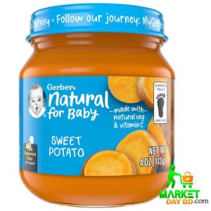 Gerber Natural for Baby Sweet Potato Custard – 113gm | 1st Food for 6+ Months (USA)