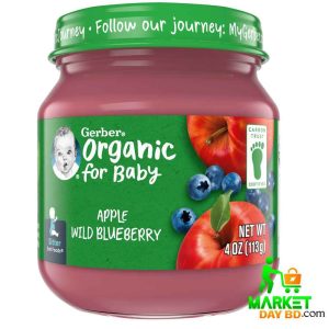 Gerber Organic Apple Wild Blueberry Puree – Nutritious Baby Food for 6+ Months