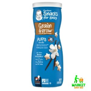 Gerber Vanilla Puffs 42g – Healthy Snacks for Babies 8+ Months (USA), available at Market Day BD.