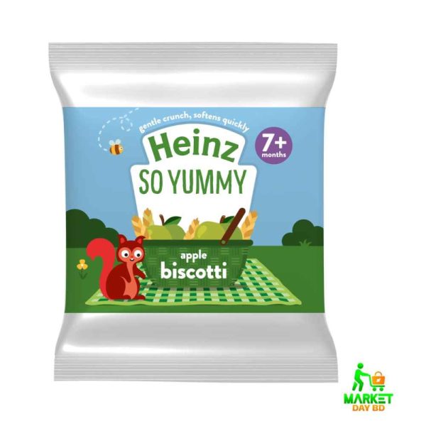 Heinz Apple Biscotti – Soft teething biscuits for 7+ months babies with natural apple flavor in a 62g pack