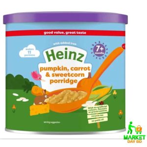 Heinz Pumpkin Carrot & Sweetcorn Porridge – 200g, nutritious baby food for 7+ months, available in Bangladesh.