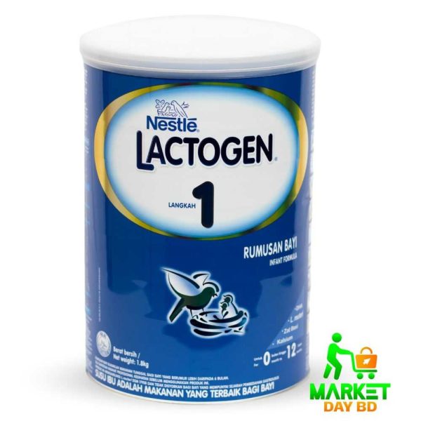 Nestlé Lactogen 1 Infant Formula Milk 1800gm, from birth onward, enriched with probiotics and essential nutrients. Available at Market Day BD.