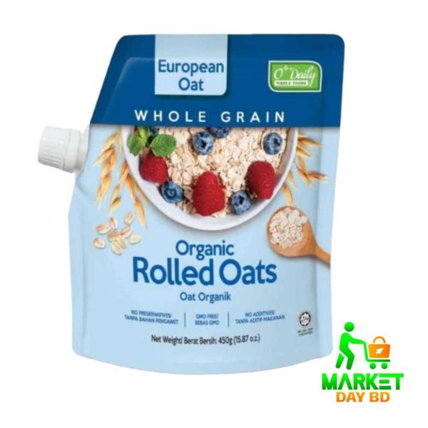 O'Daily Organic Rolled Oats 450g – Fiber-Rich, Natural Oats for Healthy Breakfast