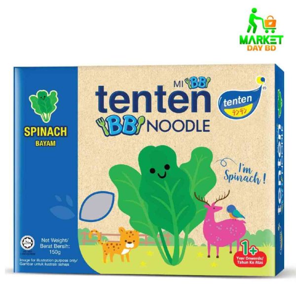 TenTen Baby Noodle Spinach – 150g, nutritious and delicious baby noodles with spinach for 7+ months.