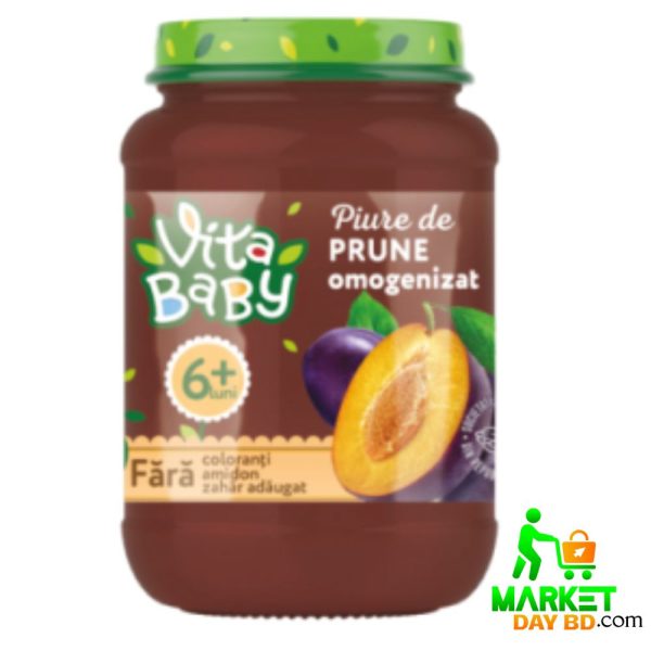 Vita Baby Prune Puree 180gm Jar – Natural Baby Food for 6+ Months