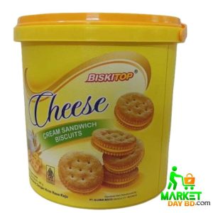 Biskitop Cheese Cream Sandwich Biscuits 400gm – Savory and Creamy Snack