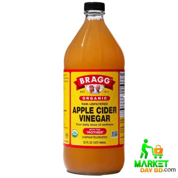 Bragg Organic Apple Cider Vinegar – 946ml Bottle, Raw & Unfiltered, Made in USA