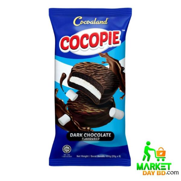 Cocoaland Cocopie Dark Chocolate 150g – Delicious Dark Chocolate Snack with Soft Sponge Cake Filling