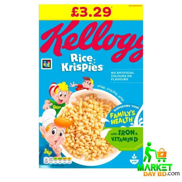 Kellogg's Rice Krispies Cereal 430gm – Lightly Toasted Rice Grains | Made in the UK