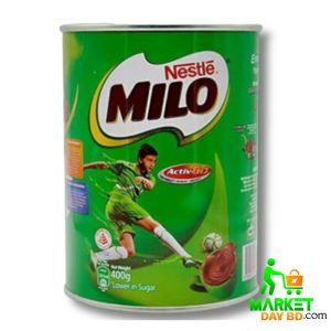 Nestle Milo Malt Milk & Cocoa 400g tin – nutritious chocolate drink with malt and milk powder for energy and health.