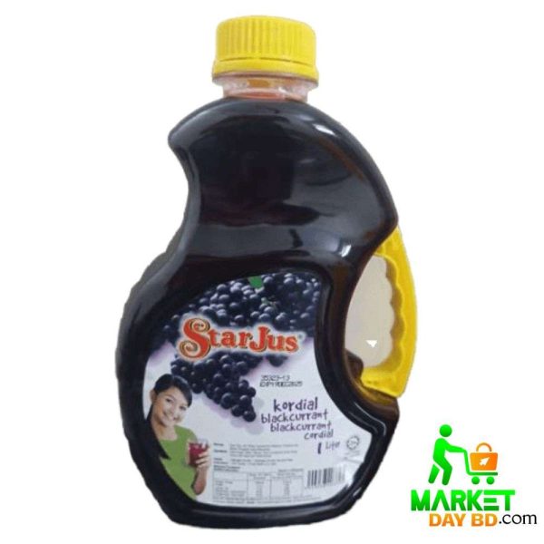 StarJus Blackcurrant Cordial 1 Liter – Natural Fruit Drink for Refreshing Beverages