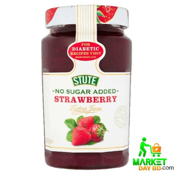 Stute Diabetic No Added Sugar Strawberry Jam 430gm – Low Sugar Jam for Diabetics