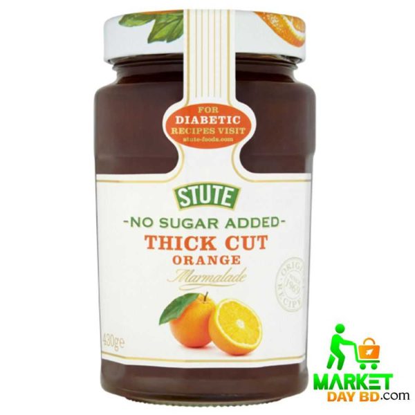 Stute Diabetic No Sugar Added Thick Cut Orange Marmalade 430gm – Sugar-Free, Healthy, Diabetic-Friendly Spread