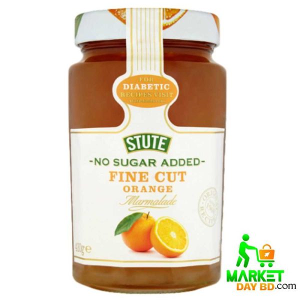 Stute Fine Cut Orange Marmalade No Sugar Added Jam 430gm – Sugar-Free, Made in the UK