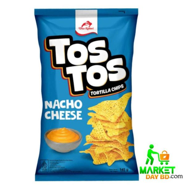 TosTos Nacho Cheese Tortilla Chips 145gm – Crunchy and Cheesy Indonesian