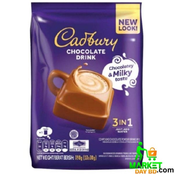 Cadbury 3 in 1 Chocolate Drink 390g – Instant Creamy Hot Cocoa Mix