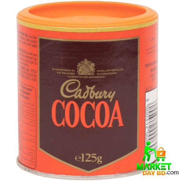 Cadbury Cocoa Powder 125g – premium quality UK-imported cocoa, ideal for baking and hot chocolate preparation.