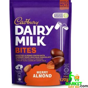 Cadbury Dairy Milk Bites Almond 120g – Bite-Sized Milk Chocolate with Almonds