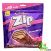 Cadbury Zip Strawberry Flavoured Wafer Bar 160g – Crunchy wafer filled with strawberry flavor, coated in creamy milk chocolate (Made in Malaysia).