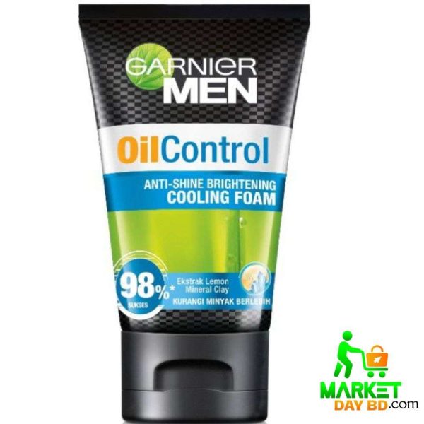 Garnier Men Face Wash Oil Control Foam 100ml (Indonesia Edition)