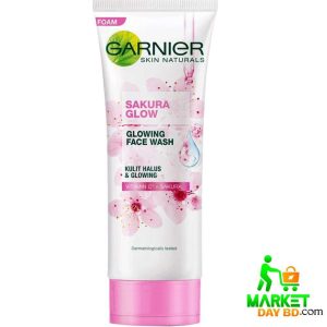 Garnier Sakura Glow Face Wash 100ml – Gentle brightening face wash with Sakura Extracts.