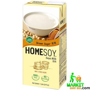 Homesoy Brown Sugar Soya Milk 1L – Rich, creamy soy milk sweetened with brown sugar, made from non-GMO soybeans.