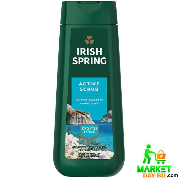 Irish Spring Active Scrub Body Wash 591ml – Deep Clean and Exfoliation from USA