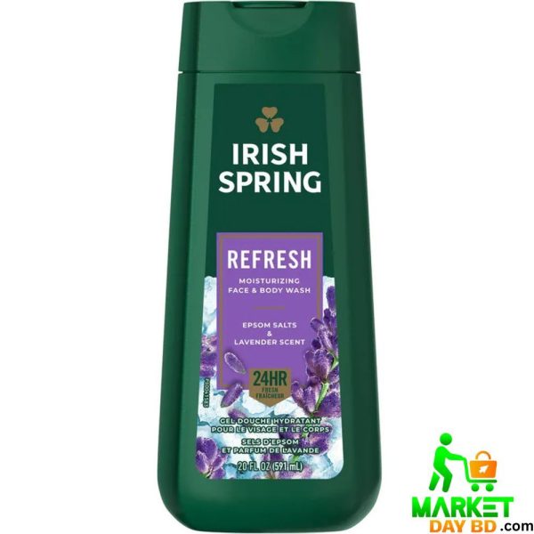 Irish Spring Refresh Moisturizing Face & Body Wash 591ml – Hydrating Clean from USA