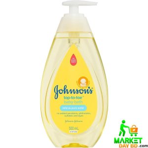 Johnson's Top-to-Toe Hair & Body Baby Bath – 500ml (Indonesia), gentle and tear-free baby cleanser.