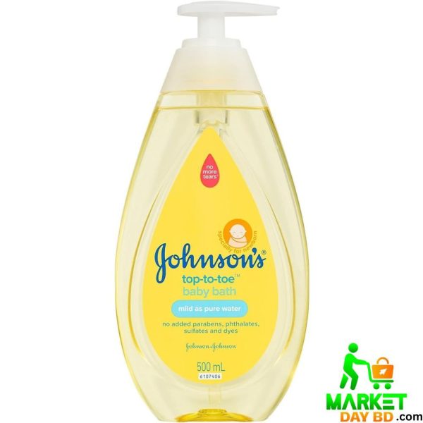 Johnson's Top-to-Toe Hair & Body Baby Bath – 500ml (Indonesia), gentle and tear-free baby cleanser.