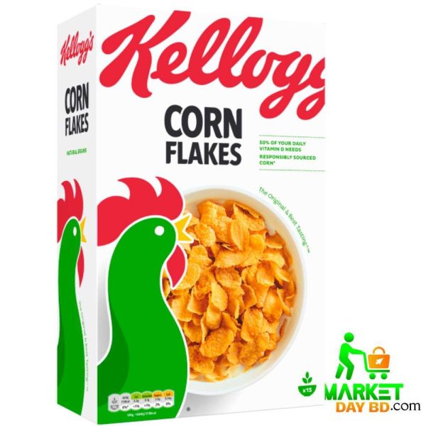 Kellogg's Corn Flakes 450g – Classic UK-imported crispy breakfast cereal, perfect for a healthy start to your day.