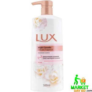 Lux Bright Camellia Body Wash – 500ml (Thailand), floral and brightening shower gel with camellia essence.