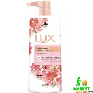 Lux Dewy Sakura Moisturizing Body Wash – 500ml (Thailand) for soft, fragrant, and hydrated skin.