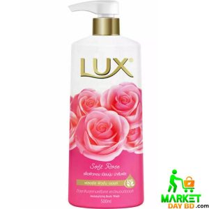 Lux Soft Rose Body Wash – 500ml (Thailand), moisturizing body cleanser with rose fragrance.