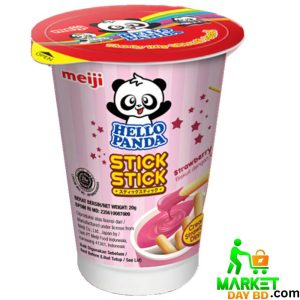 Meiji Hello Panda Creamy Strawberry Snacks 20g – Crunchy Biscuits with Strawberry Filling