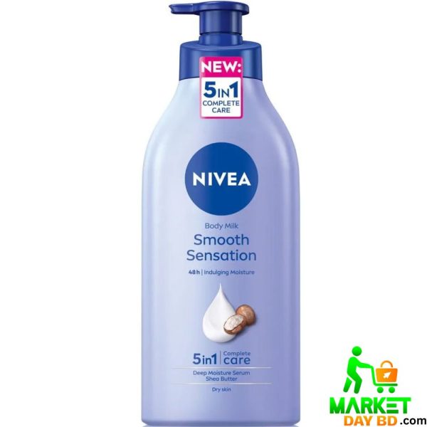 NIVEA Body Lotion Smooth Sensation 625ml bottle – Shea Butter Moisturizer for Normal to Dry Skin (Spain Import)