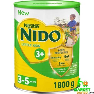 Nestlé Nido Little Kids 3+ Growing Up Milk Powder Tin for Toddlers (3-5 Years) - 1800g Dubai, enriched with DHA, calcium, and prebiotics for healthy growth.