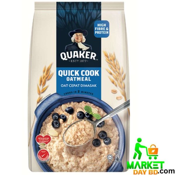 Quaker Quick Cook Oatmeal 800g pack – Healthy, fast-cooking oats made from 100% wholegrain.