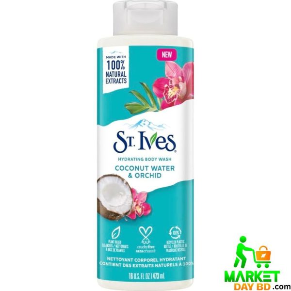 St. Ives Coconut Water & Orchid Hydrating Body Wash – 473ml (USA), tropical skin care solution.