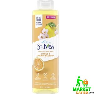 St. Ives Energizing Body Wash Citrus & Cherry Blossom – 650ml, brightening and refreshing shower gel.