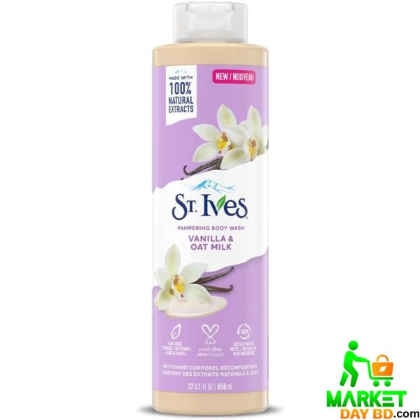 St. Ives Pampering Body Wash Vanilla & Oat Milk 650ml – Nourishing Care with Warm Vanilla Scent