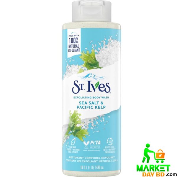 St. Ives Sea Salt & Pacific Kelp Exfoliating Body Wash – 473ml (USA), natural ocean-fresh cleanser.