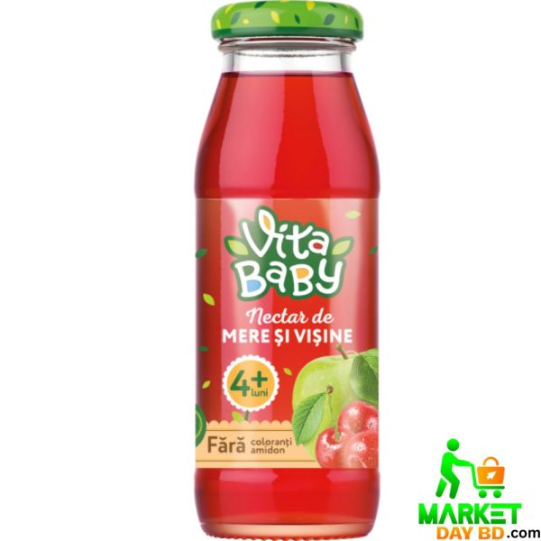 Vita Baby Apple & Cherry Nectar 175ml – Natural Fruit Juice for Babies (Imported from Moldova)