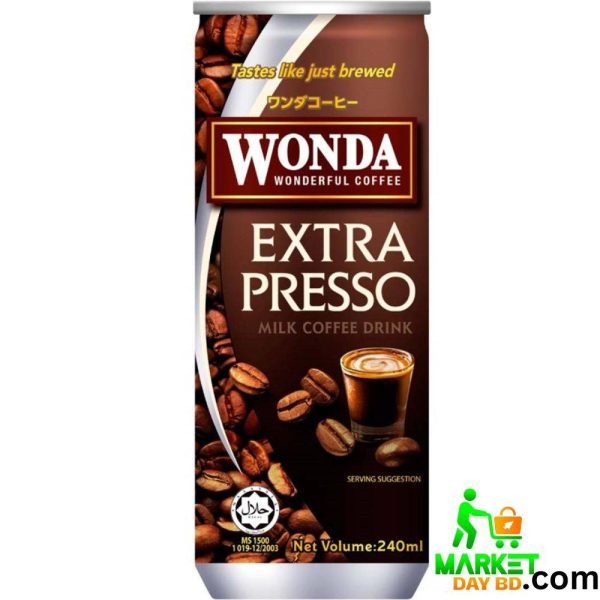 Wonda Extra Presso Milk Coffee Drink 240ml – Strong, Bold Coffee with Smooth Milk (Made in Malaysia)